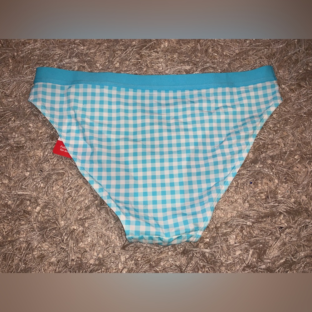 3 for $30 β‘οΈ Blue Checkered Women's Bra & Undies matching set - size L NWT - Picture 7 of 16
